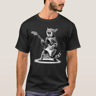 Retro Cat Rock Music Tシャツ