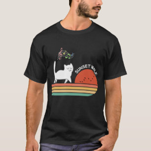 Retro Cat Sunset Walk T-Shirt – Music, Vintage Tシャツ