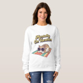 Retro Cat Vacation Brain Women’s Sweatshirt スウェットシャツ (正面フル)