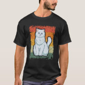 Retro Cat Vintage Persian Cat Tシャツ (正面)