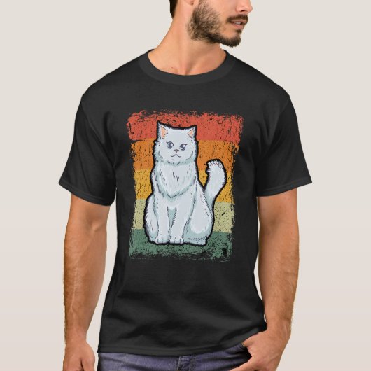 Retro Cat  Vintage Persian Cat Tシャツ (正面)