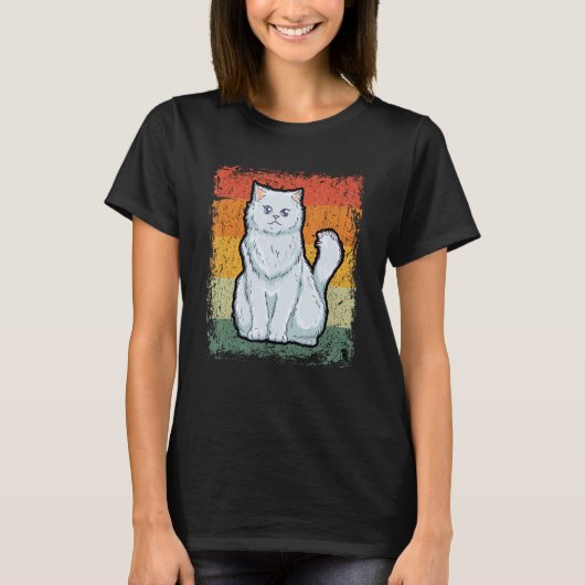 Retro Cat  Vintage Persian Cat Tシャツ (正面)