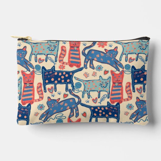Retro Cats  アクセサリーポーチ (正面)