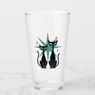 Retro Cats Blue Atomic Starburst Glass | Mid-Centu タンブラーグラス