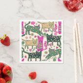 Retro Cats Design スタンダードカクテルナプキン (インサイチュ)