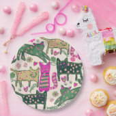 Retro Cats Design ペーパープレート (パーティー)