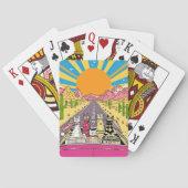 Retro Cats on Vacation Take a Road Trip トランプ (裏面)