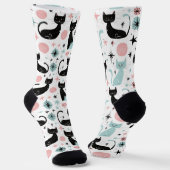 Retro Cats Pastel  ソックス (傾斜あり)