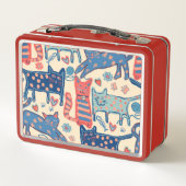 Retro Cats Print メタルランチボックス (裏面)