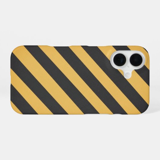 Retro Caution Stripe Panel iPhone 16ケース (裏面横)