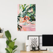 Retro Cavalier King Charles Spaniel Poster ポスター (ホームオフィス)