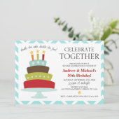 Retro Celebrate Together バースデーケーキ | 誕生日 招待状 (スタンド正面)