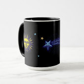 Retro Celestial Art Sun Moon Stars Planet Comet マグカップ (正面左)