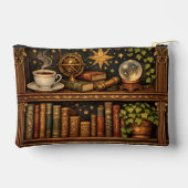 Retro celestial bookshelf book coffee lover アクセサリーポーチ (裏面)