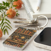 Retro celestial bookshelf book coffee lover キーホルダー (正面右)