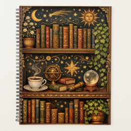 Retro celestial bookshelf book coffee lover プランナー手帳