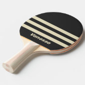 Retro Charcoal Three Across Striping with Name 卓球ラケット (正面アングル)