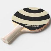 Retro Charcoal Three Circle Stripe with Name 卓球ラケット (正面アングル)