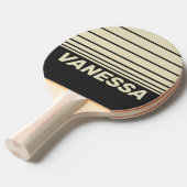 Retro Charcoal Three Horizon Striping with Name 卓球ラケット (正面アングル)