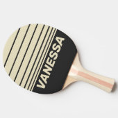 Retro Charcoal Three Horizon Striping with Name 卓球ラケット (横)