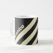 Retro Charcoal Three Stripes with Name コーヒーマグカップ (正面左)