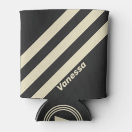 Retro Charcoal Three Stripes with Name 缶クーラー