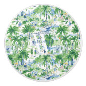 Retro Charleston Summer Pattern | モノグラム セラミックノブ (正面)