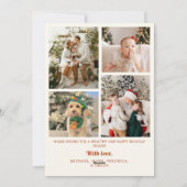 Retro Checkerboard Family Photo Arch Christmas シーズンカード (裏面)