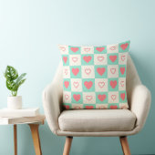 Retro Checkerboard Hearts Pattern Decorative Throw クッション (椅子)