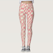 Retro Checkerboard Wavy Trend Pattern レギンス (正面)