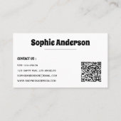 Retro Checkered Business Card with QR Code  名刺 (裏面)