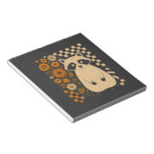 Retro Checkered Halloween Raccoon ノートパッド (アングル)