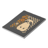 Retro Checkered Halloween Raccoon ノートパッド (回転)