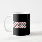 Retro Checkered Red And Nk Hearts Valentines Day コーヒーマグカップ (左)