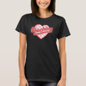 Retro Checkered Teaching Sweethearts Happy Valenti Tシャツ (正面)
