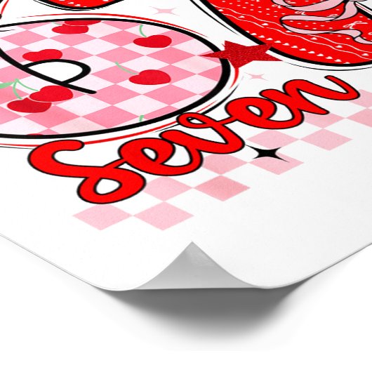 Retro Checkered Valentine Six Seven Meme 67 Viral  ポスター (角)