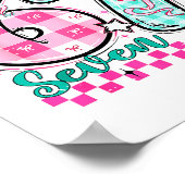 Retro Checkered Valentine Six Seven Meme 67 Viral  ポスター (角)