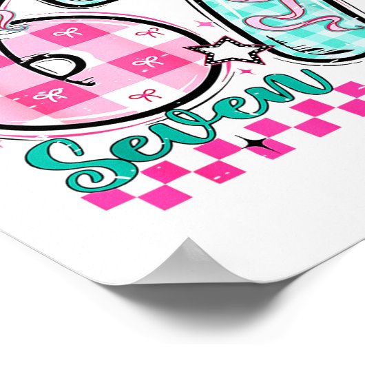 Retro Checkered Valentine Six Seven Meme 67 Viral  ポスター (角)