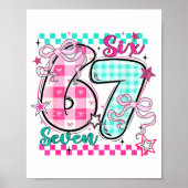 Retro Checkered Valentine Six Seven Meme 67 Viral  ポスター (正面)