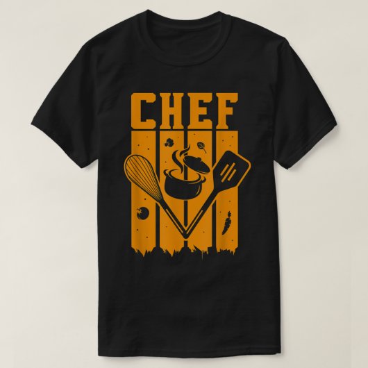 Retro Chef Kitchen Sous Chefs Cooking Lovers Tシャツ (デザイン正面)