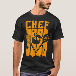 Retro Chef Kitchen Sous Chefs Cooking Lovers Tシャツ