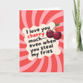 Retro Cherries & Photo Boyfriend Funny Valentine's シーズンカード (正面)