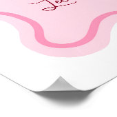 Retro Cherry Cocktail Birthday Party Welcome Sign ポスター (角)