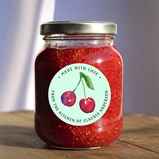 Retro Cherry Packaging Christmas Kitchen Gift ラウンドシール