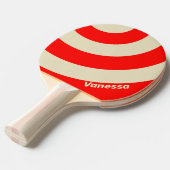 Retro Cherry Three Circle Stripe with Name 卓球ラケット (正面アングル)