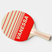 Retro Cherry Three Horizon Striping with Name 卓球ラケット (横)