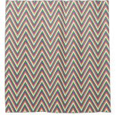 Retro Chevron Pattern Cool シャワーカーテン (正面)
