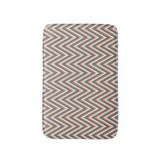 Retro Chevron Pattern Cool  バスマット (正面縦)