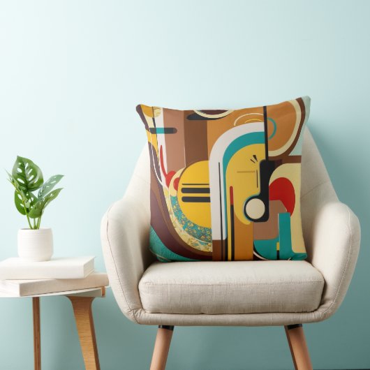 Retro Chic | Mid-Century Abstract Art クッション (椅子)