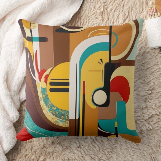 Retro Chic | Mid-Century Abstract Art クッション (ブランケット)